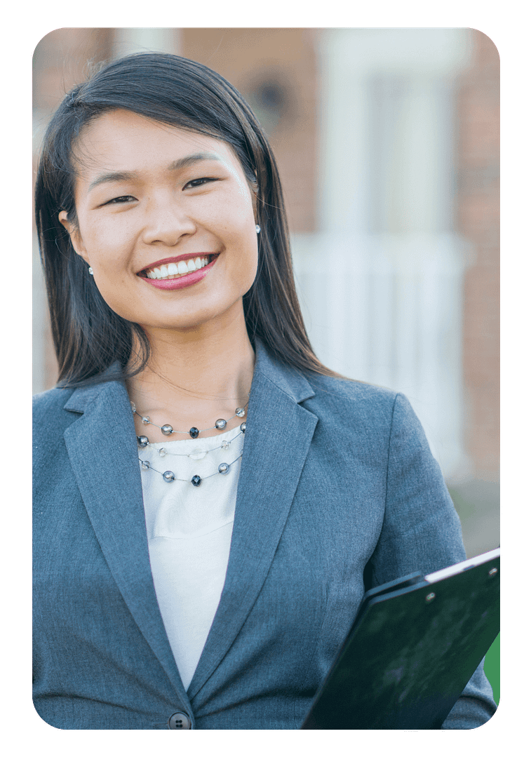 asian business woman smiling